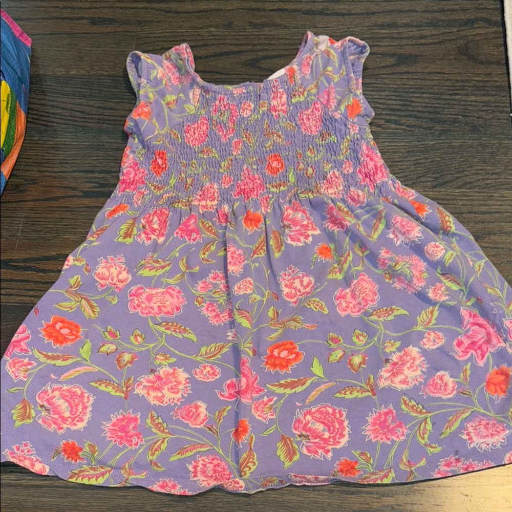 Floral Purple and Pink Kids Dress